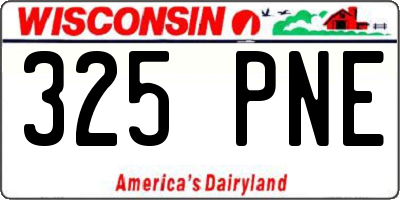 WI license plate 325PNE