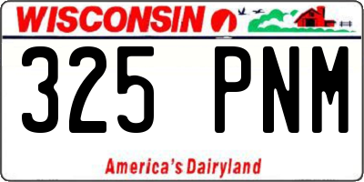 WI license plate 325PNM