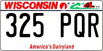 WI license plate 325PQR
