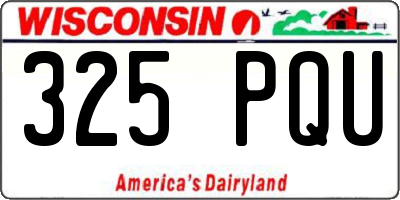 WI license plate 325PQU