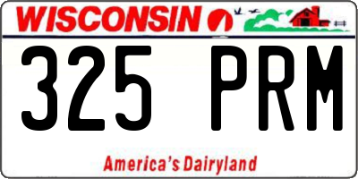WI license plate 325PRM