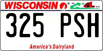 WI license plate 325PSH