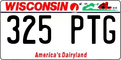 WI license plate 325PTG
