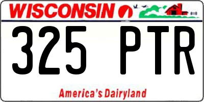 WI license plate 325PTR