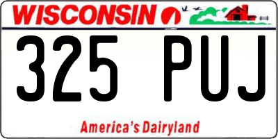 WI license plate 325PUJ
