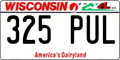 WI license plate 325PUL