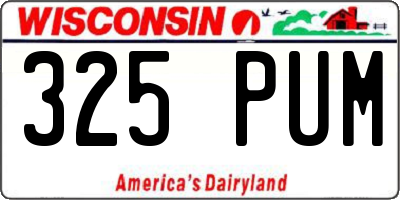 WI license plate 325PUM
