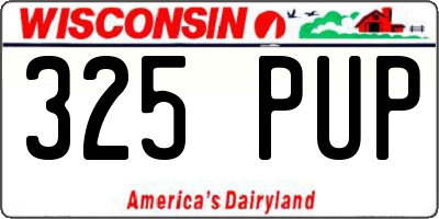 WI license plate 325PUP