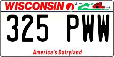 WI license plate 325PWW