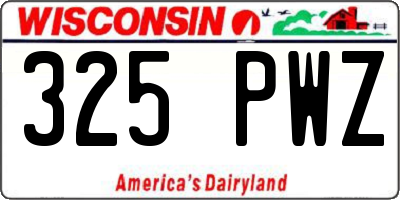 WI license plate 325PWZ