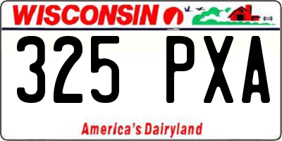 WI license plate 325PXA