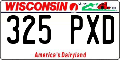 WI license plate 325PXD