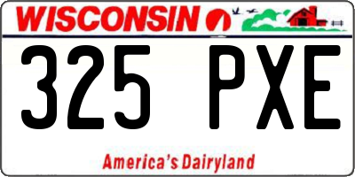 WI license plate 325PXE