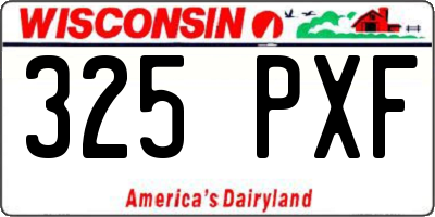 WI license plate 325PXF