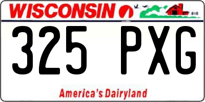 WI license plate 325PXG