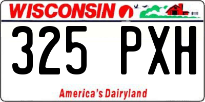 WI license plate 325PXH