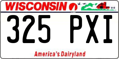 WI license plate 325PXI