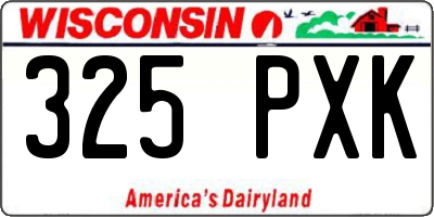 WI license plate 325PXK