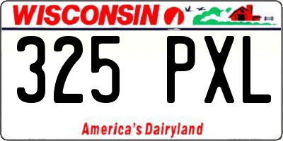 WI license plate 325PXL