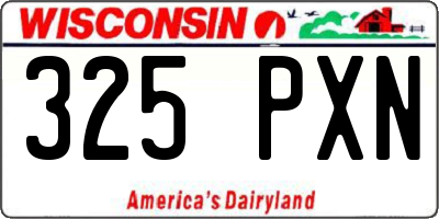 WI license plate 325PXN