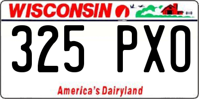 WI license plate 325PXO