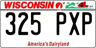 WI license plate 325PXP