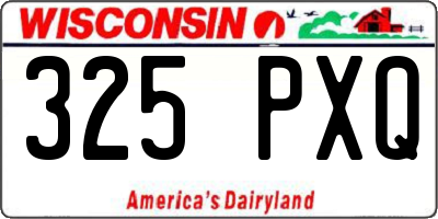 WI license plate 325PXQ