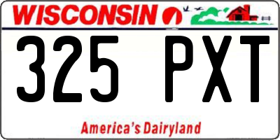WI license plate 325PXT