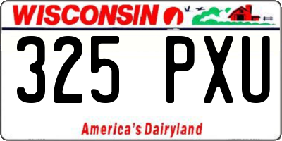 WI license plate 325PXU