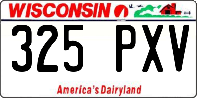 WI license plate 325PXV