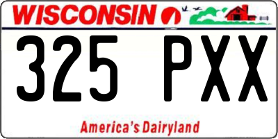 WI license plate 325PXX