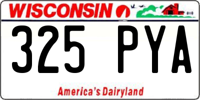 WI license plate 325PYA