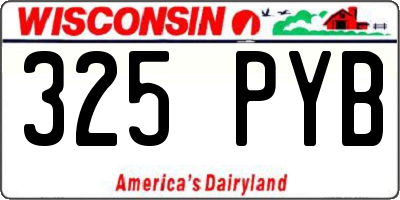 WI license plate 325PYB