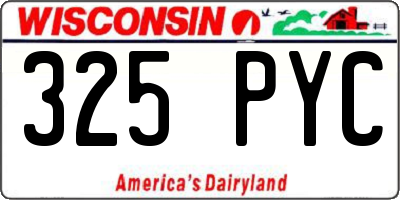 WI license plate 325PYC