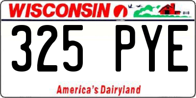 WI license plate 325PYE