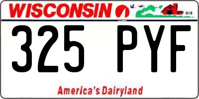 WI license plate 325PYF