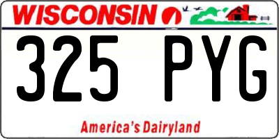 WI license plate 325PYG