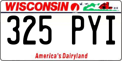 WI license plate 325PYI