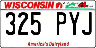 WI license plate 325PYJ
