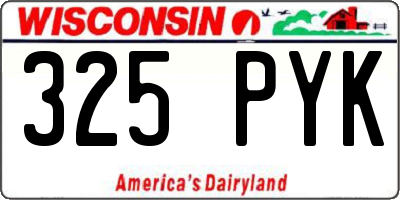 WI license plate 325PYK