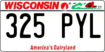 WI license plate 325PYL