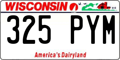 WI license plate 325PYM