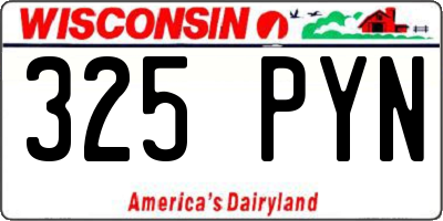 WI license plate 325PYN