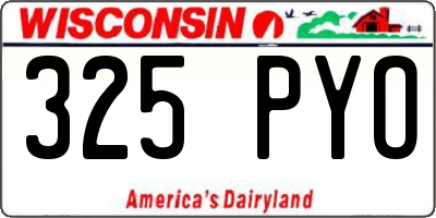 WI license plate 325PYO