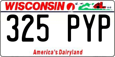 WI license plate 325PYP