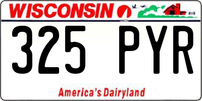 WI license plate 325PYR