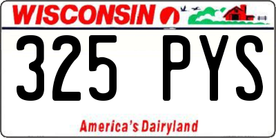 WI license plate 325PYS
