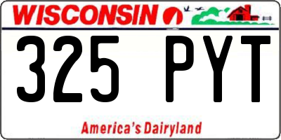 WI license plate 325PYT