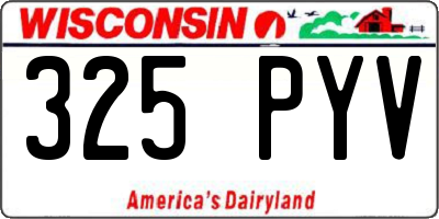 WI license plate 325PYV