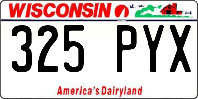WI license plate 325PYX